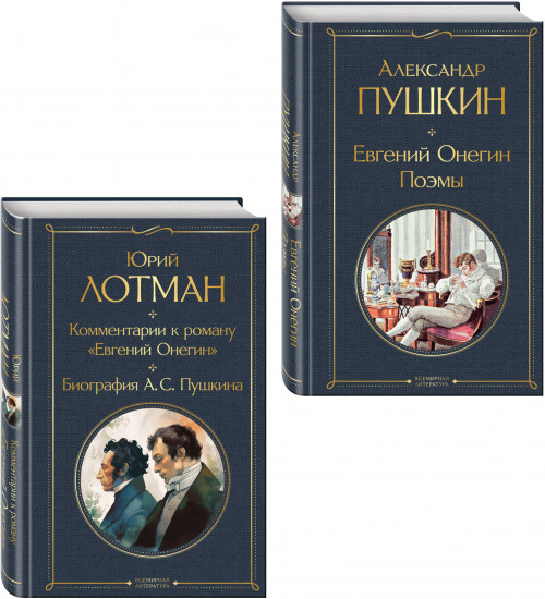 Евгений Онегин. Поэмы. Комментарии к роману «Евгений Онегин». Биография А. С. Пушкина. Комплект из 2 книг