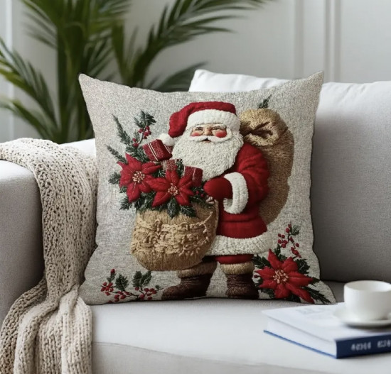 Новогодняя декоративная наволочка