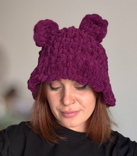 Панама женская плюшевая