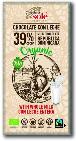 Шоколад органический молочный