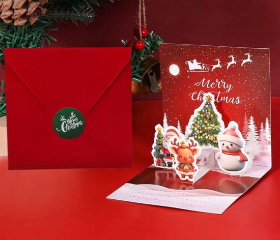 Открытка новогодняя в конверте