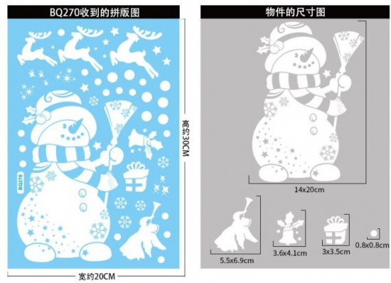 Новогодняя наклейка на окно «Снеговик»