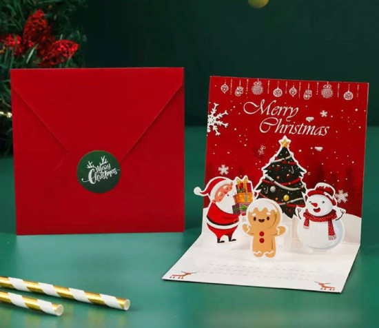 Открытка новогодняя в конверте