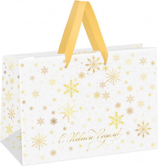 Пакет подарочный «Gold snowflake»