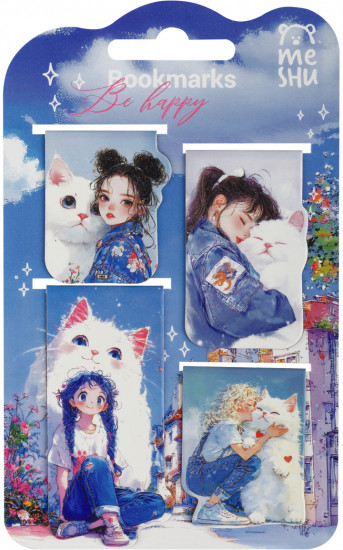 Набор закладок для книг магнитных «Be happy»