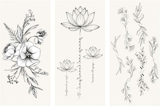 Набор наклеек-татуировок «Flowers»