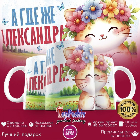 Кружка с принтом «А где же АЛЕКСАНДРА»