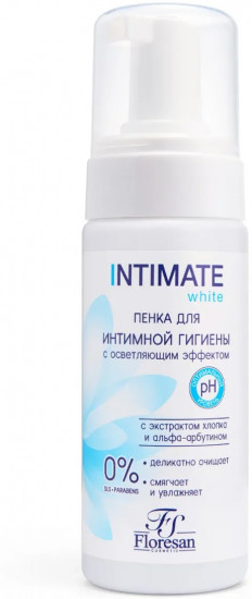 Пенка для интимной гигиены с осветляющим эффектом с экстрактом хлопка