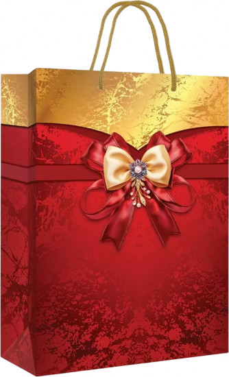 Пакет подарочный «Бант на красном»