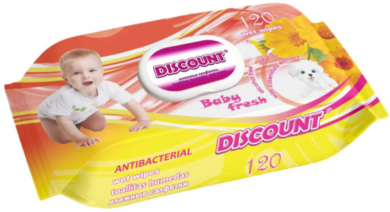 Салфетки влажные для детей с экстрактом календулы и витамина Е «Baby fresh»