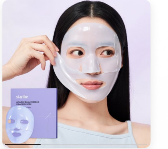 Маска для лица гидрогелевая с азуленом и микроиглами «Azulene Dual Exosome Collagen Mask»