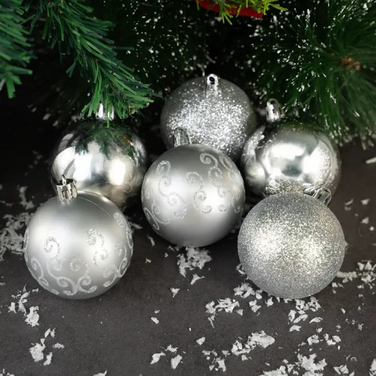Набор шаров новогодних «Снежное кружево»