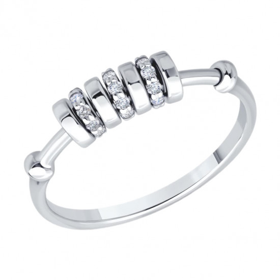 Кольцо из серебра с фианитами