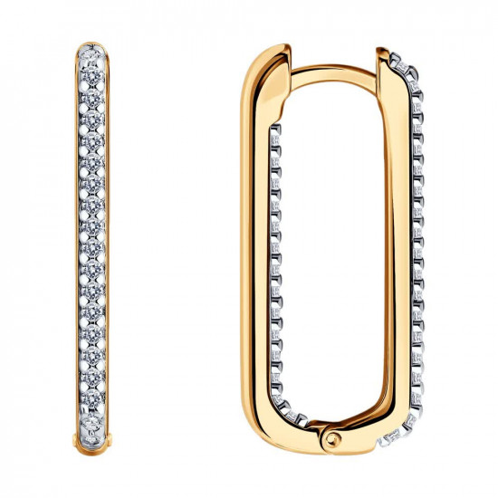 Серьги из золочёного серебра с фианитами