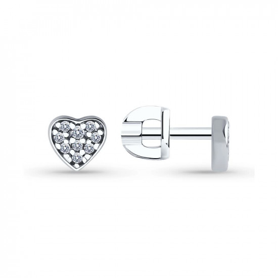 Серьги из серебра с фианитами