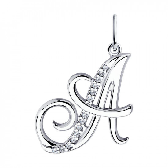 Подвеска из серебра с фианитами