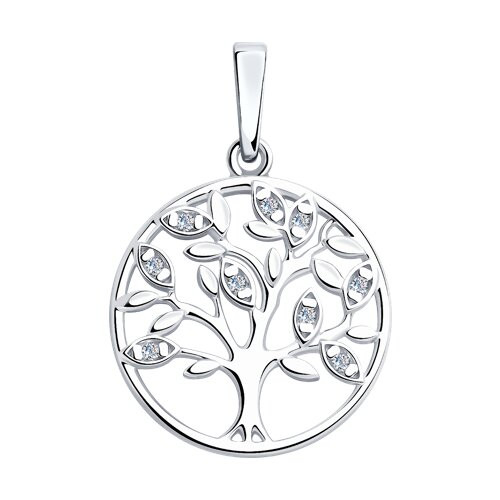 Подвеска из серебра с фианитами