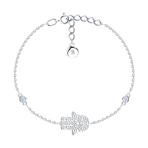 Браслет из серебра с фианитами