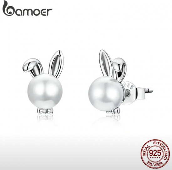 Серьги из серебра с жемчугом