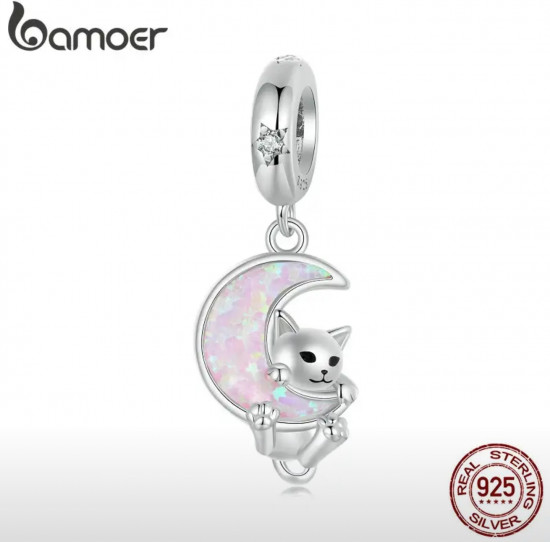 Шарм-подвеска «Котенок и луна»