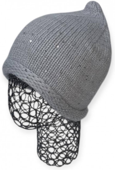 Шапка женская зимняя на флисе с мини-пайетками