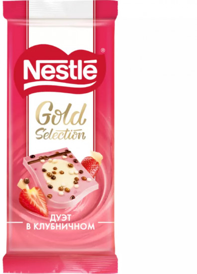 Шоколад белый с клубникой «Дуэт в клубничном»