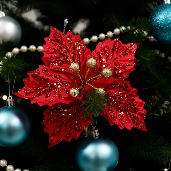 Ёлочное украшение на клипсе «Цветок»