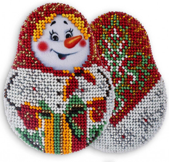 Набор для вышивания бисером «Снеговик»