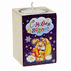 Подсвечник со свечой «С Новым годом»