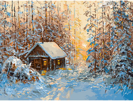Картина по номерам «В зимнем лесу»