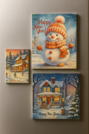 Набор магнитов на холодильник «С Новым годом»