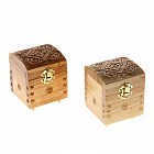 Шкатулка сундучок деревянная, ручная работа, резная, цвет в ассортименте