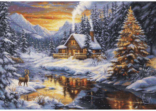 Набор для вышивания «Зимний вечер в горах»