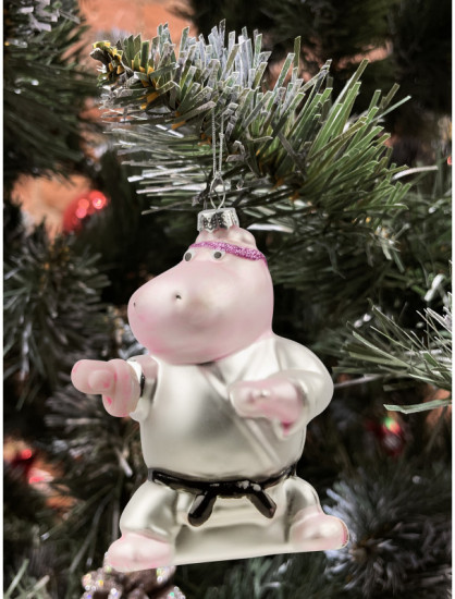 Игрушка ёлочная «Бегемотик-спортсмен»