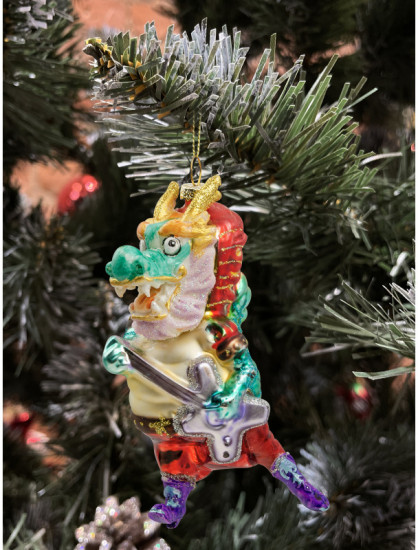 Игрушка ёлочная «Дракон-гитарист»