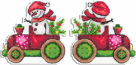 Набор для вышивания на пластиковой канве «Снежный курьер»