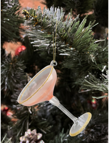 Игрушка ёлочная «Розовый бокал»