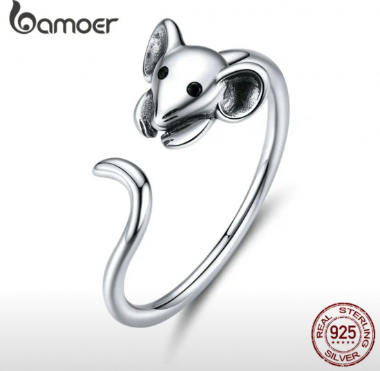 Серебряное кольцо «Мышка»