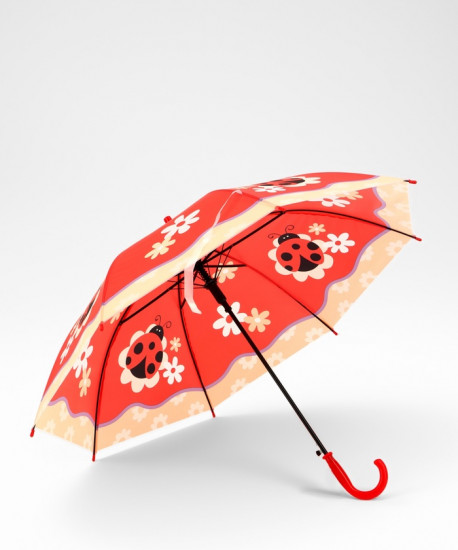 Зонт-трость для девочек «Божья коровка»