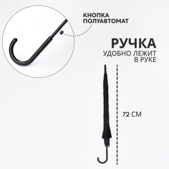 Зонт полуавтоматический «Однотон»