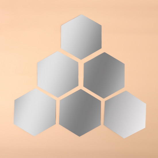 Зеркало настенное на клеевой основе «Соты»