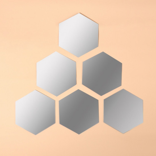 Зеркало настенное на клеевой основе «Соты»