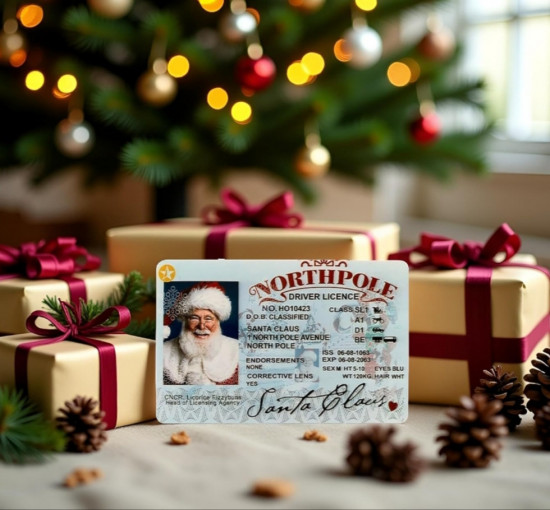 Новогодний сувенир-подарок «Водительские права Санты 2026»