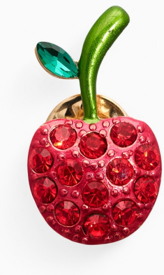 Брошь «Вишня стразинка»