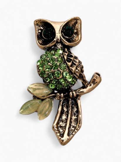 Брошь «Сова на ветке»