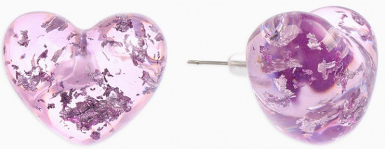 Серьги с паталью «Сердце блестка»