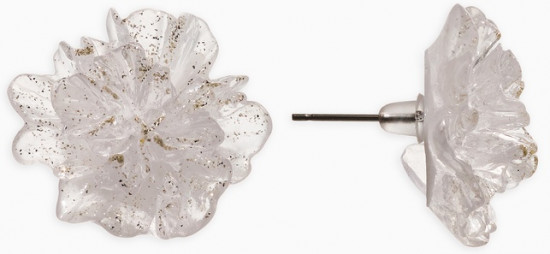 Серьги с блёстками «Цветок ажурный воздушный»