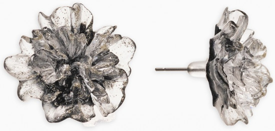 Серьги с блёстками «Цветок ажурный воздушный»