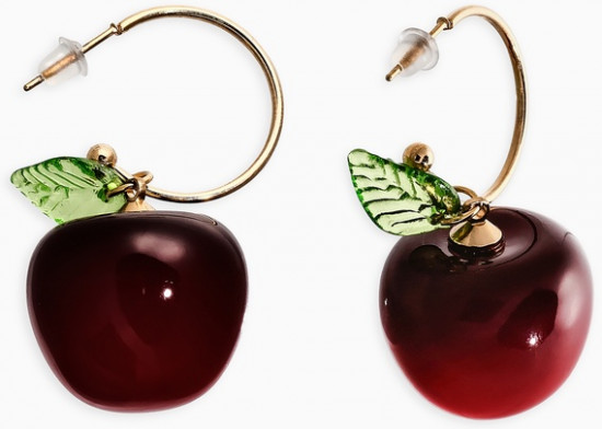 Серьги «Черешня с листочком»