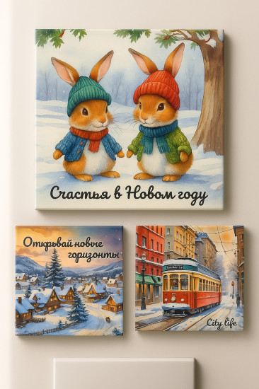 Набор магнитов на холодильник «С Новым годом»